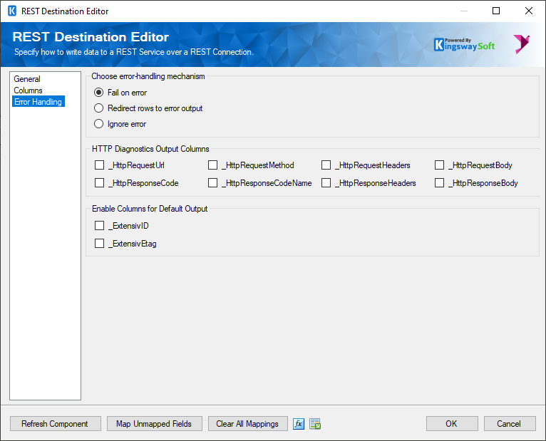 SSIS REST Extensiv Destination - Error Handling